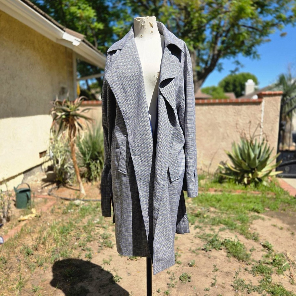 Halogen Gray Plaid Trench Coat 😮‍💨